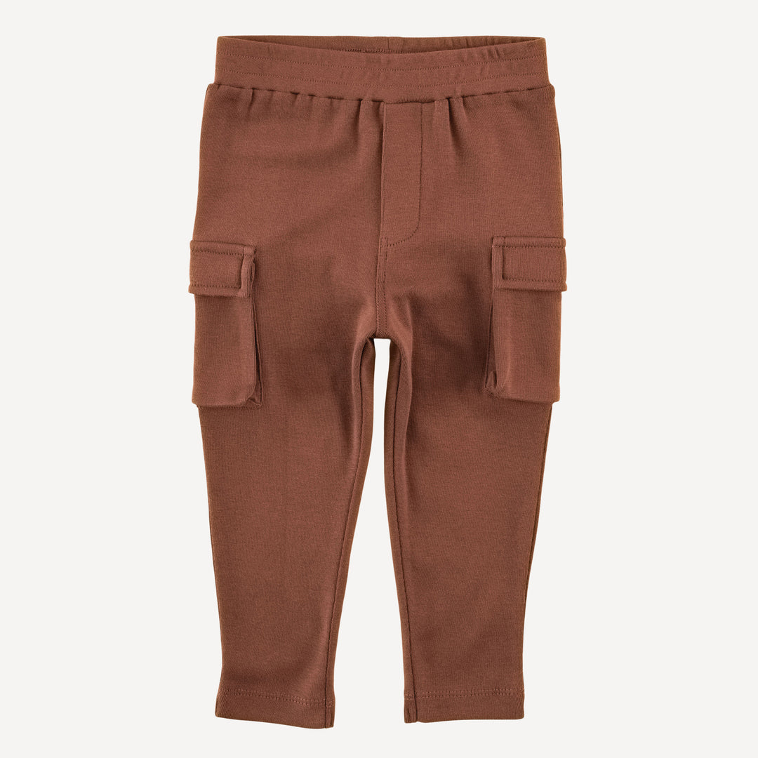 skinny cargo pant | clove | organic cotton flat rib