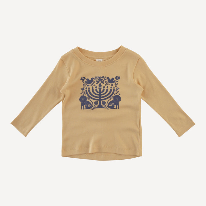 long sleeve essential boxy tee | menorah | organic cotton flat rib