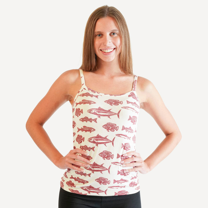 womens basic tank | fish | bamboo
