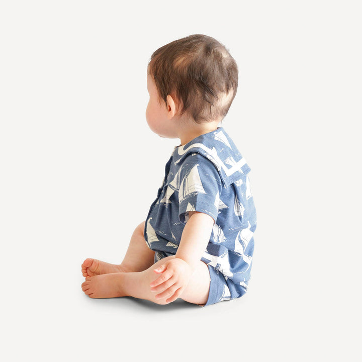 short sleeve sailor shortie | mid-century sailing | bamboo
