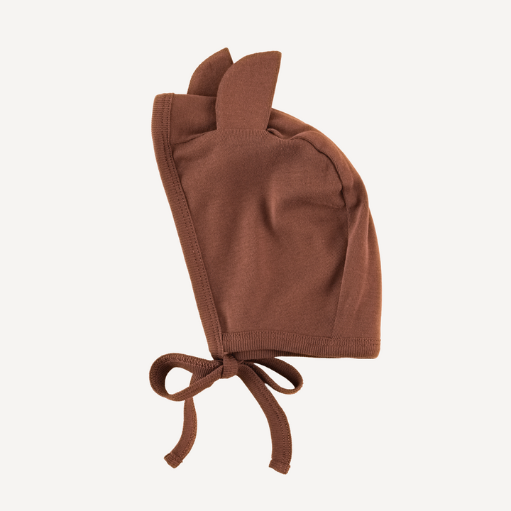 bear hat | clove | organic cotton flat rib