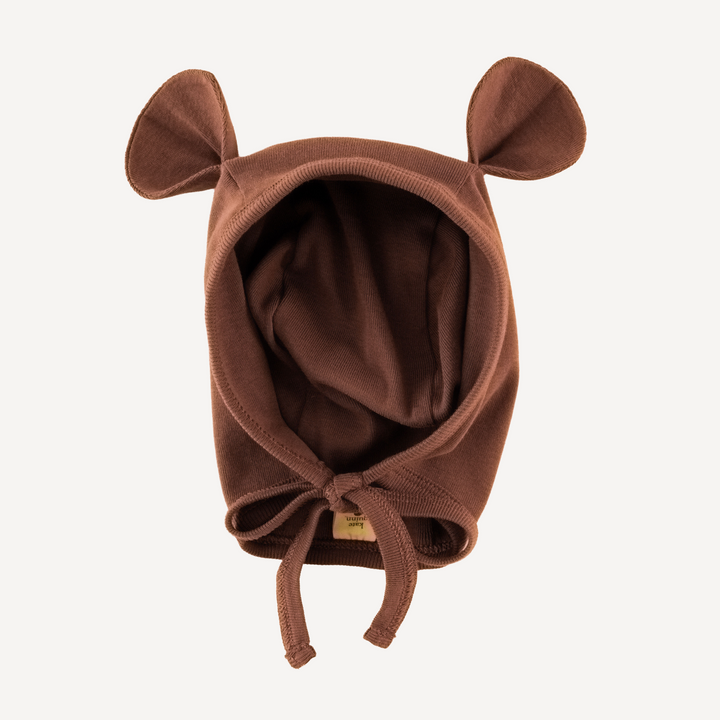 bear hat | clove | organic cotton flat rib
