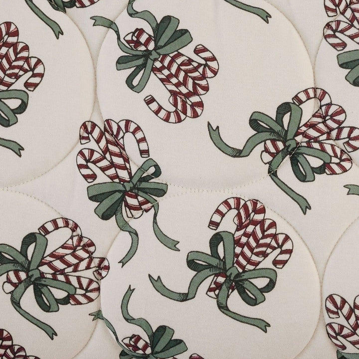 classic circle quilt | candy canes | organic cotton flat rib