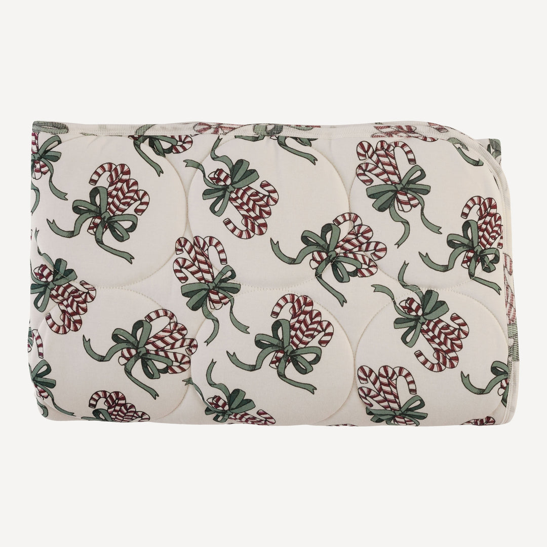 classic circle quilt | candy canes | organic cotton flat rib