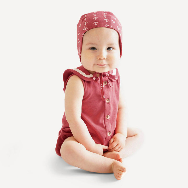 sleeveless sailor bubble | nautical red | bamboo