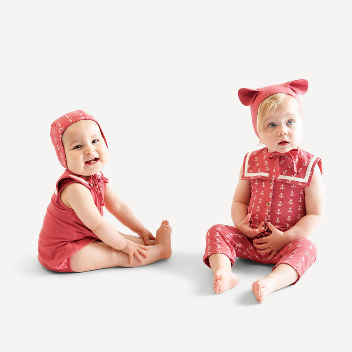 sleeveless sailor bubble | nautical red | bamboo