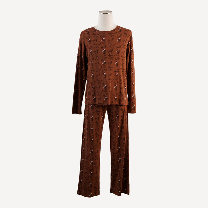 mens crew neck pj set | santa mutts | organic cotton flat rib