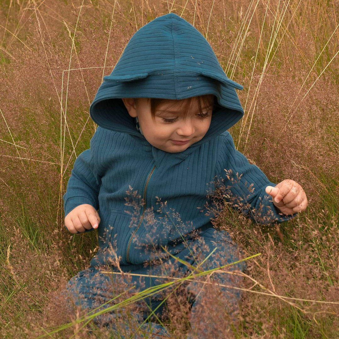 three bears zipper hoodie | tapestry | organic cotton wide rib