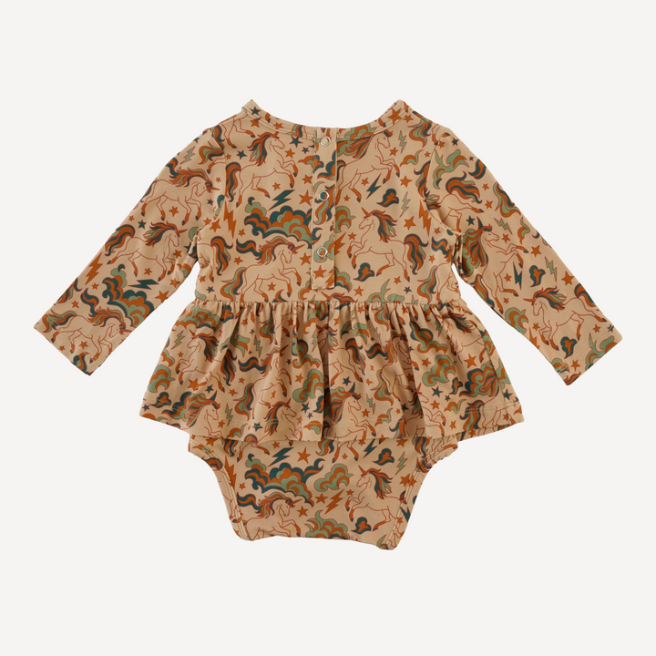 long sleeve ruched skirted bodysuit | unicorn party | light weight bamboo