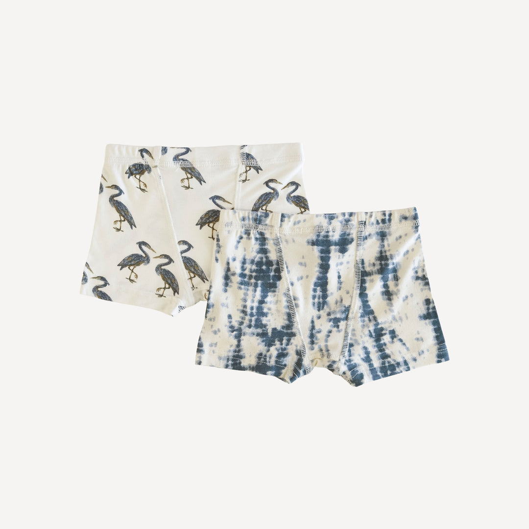 boxer set of 2 | slate blue shibori | modal