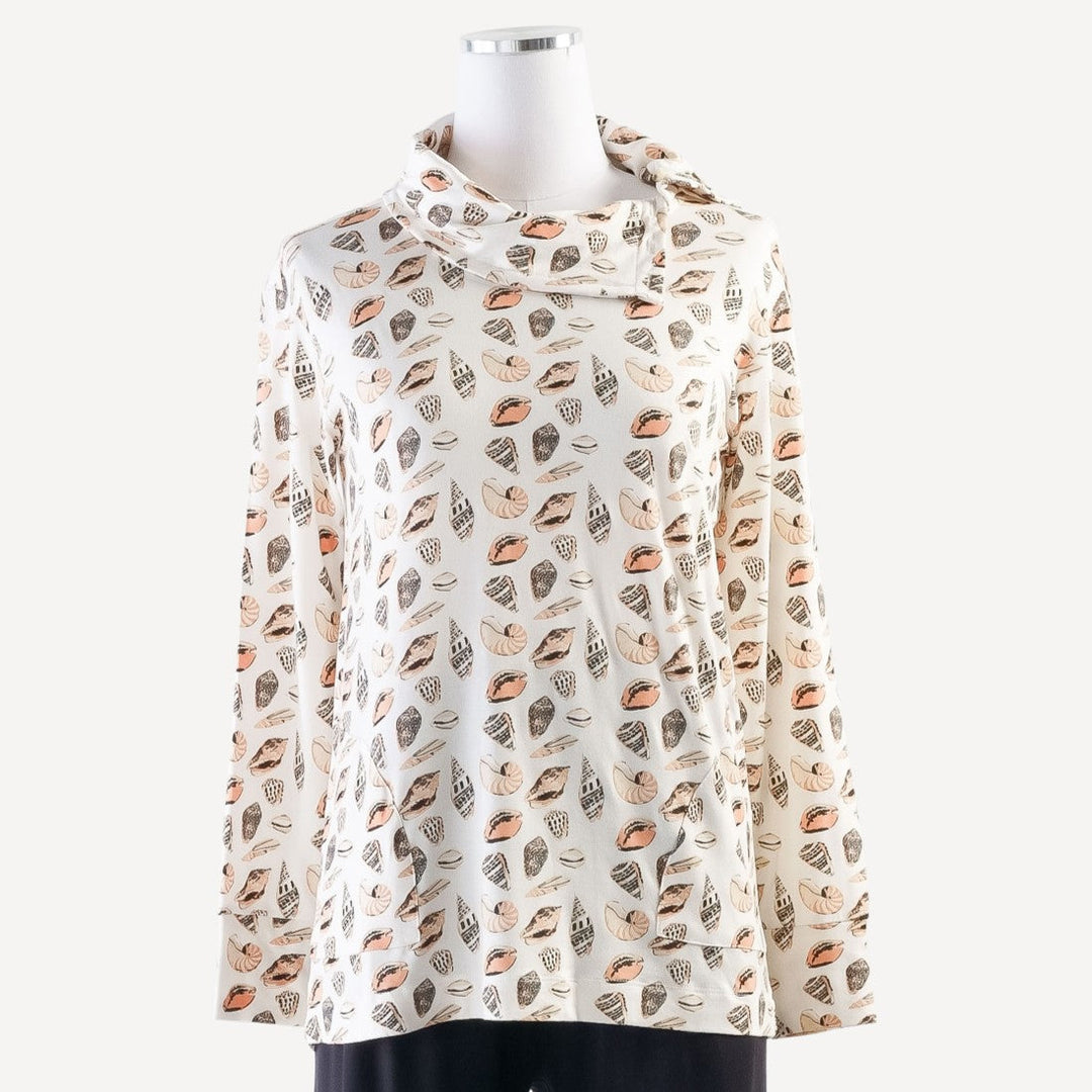 womens long sleeve lounge top | shell party | bamboo