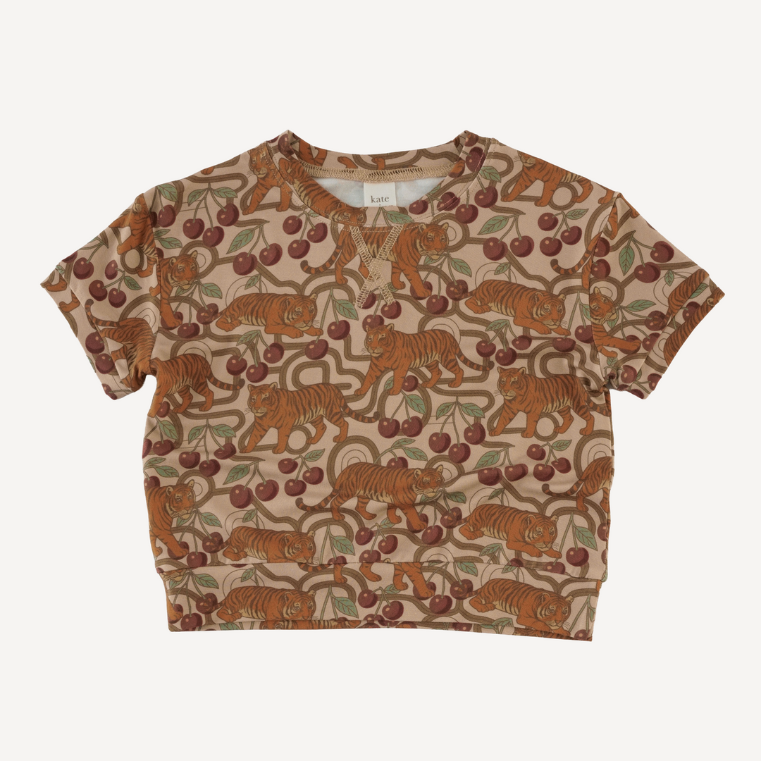 short sleeve relaxed jogger set | tiger cherries | light weight bamboo