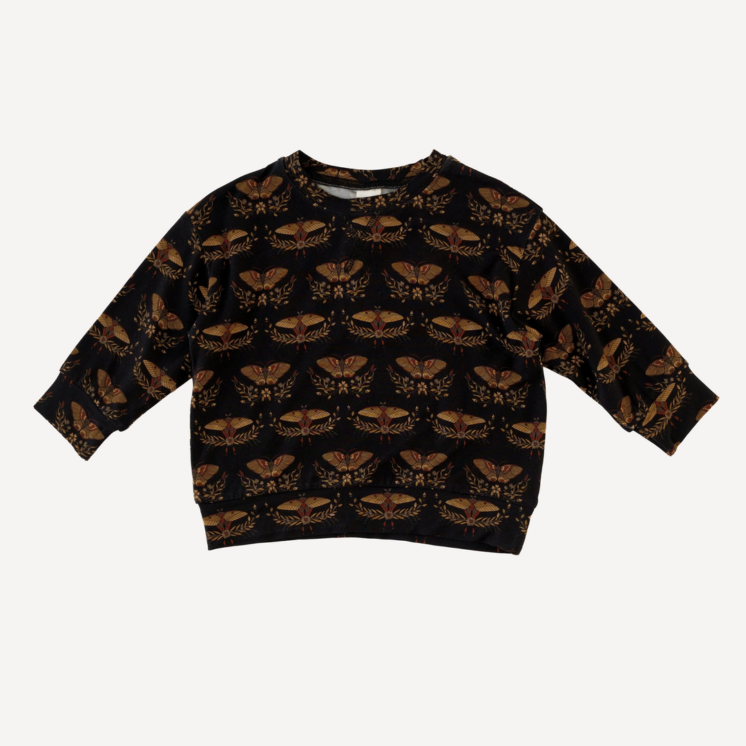 long sleeve relaxed jogger set | moth floral | light weight bamboo