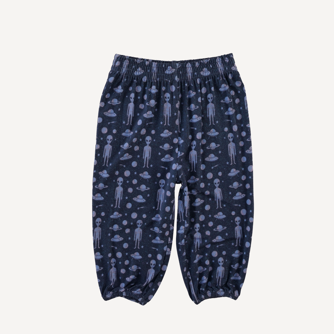 long sleeve relaxed jogger set | blue aliens | light weight bamboo