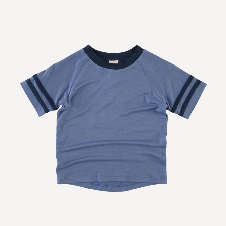 short sleeve football tee | bluebird | light weight bamboo