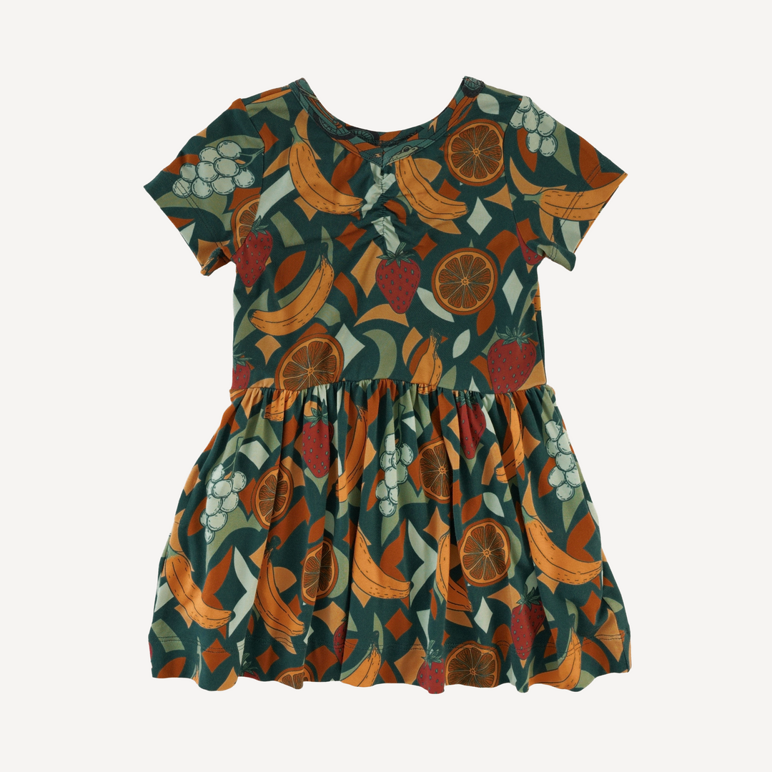 short sleeve twirl dress | fruity | light weight bamboo