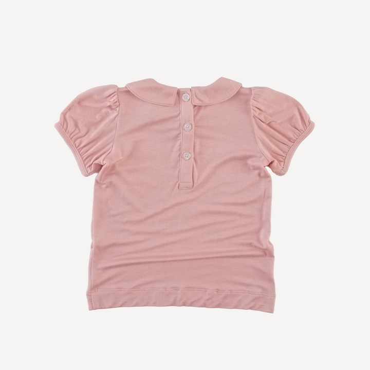 short sleeve peter pan top | rose petal | light weight bamboo