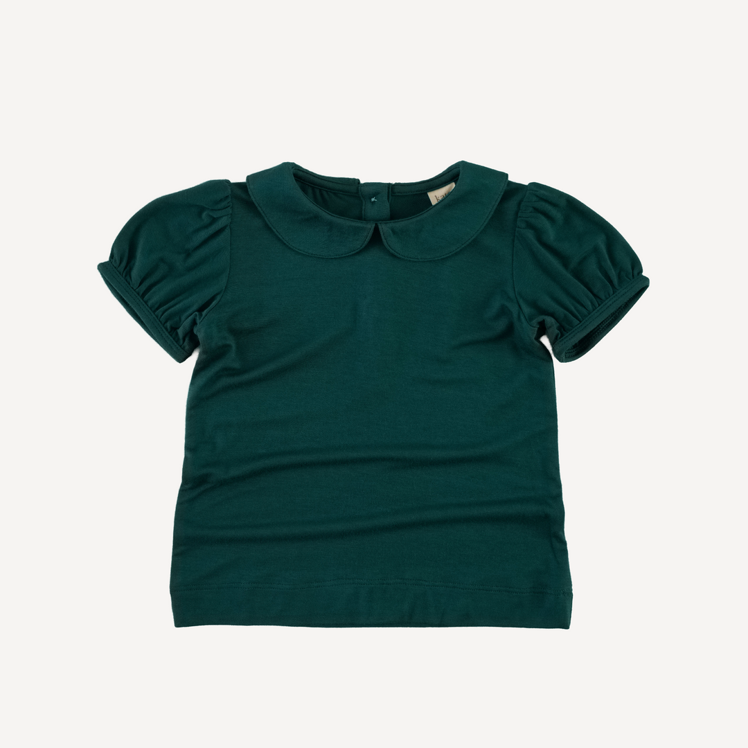 short sleeve peter pan top | isle green | light weight bamboo