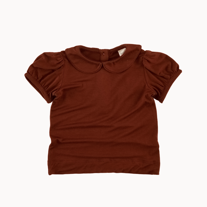 short sleeve peter pan top | cherry jam | light weight bamboo