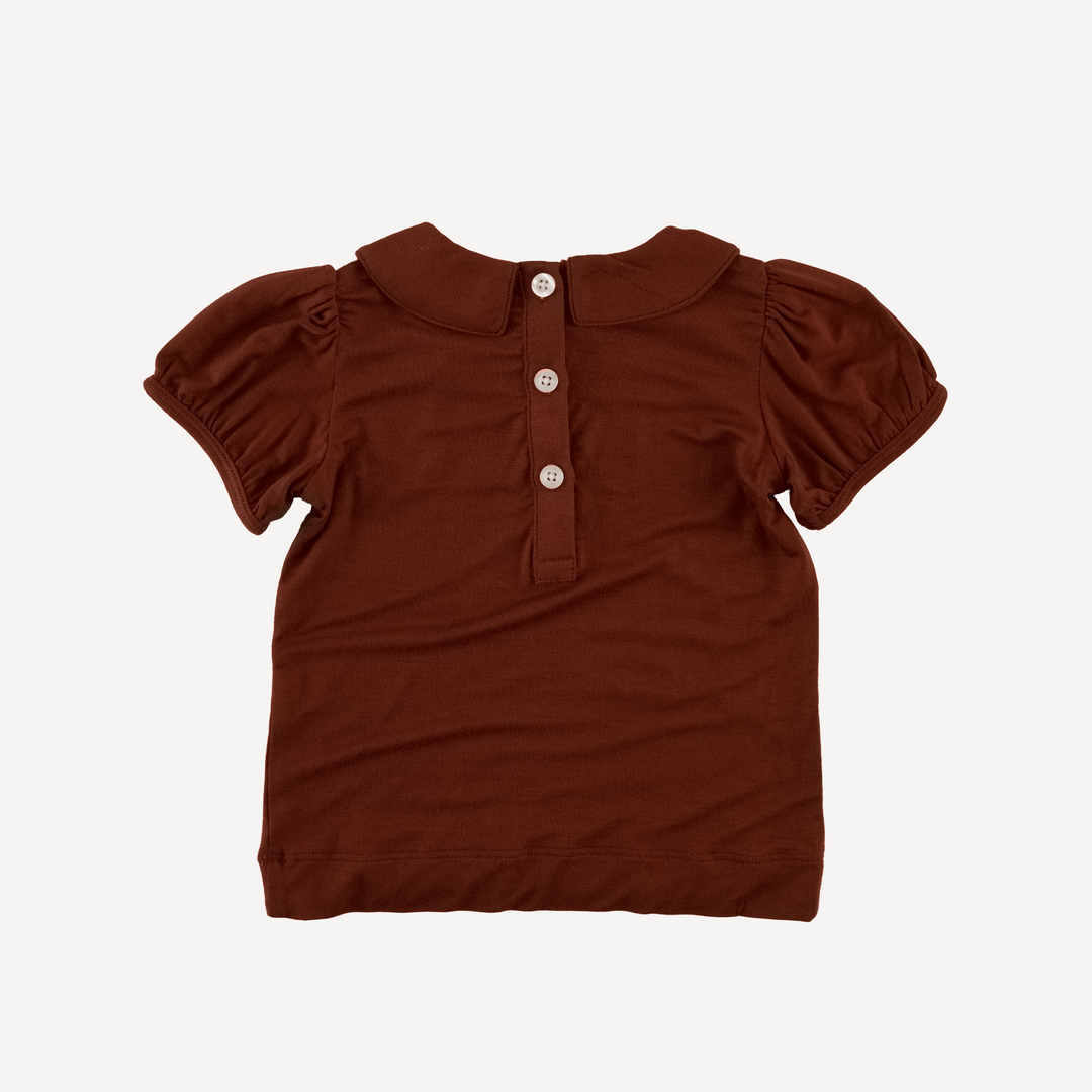 short sleeve peter pan top | cherry jam | light weight bamboo