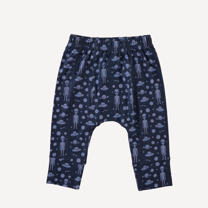 classic panda pant | blue aliens | light weight bamboo