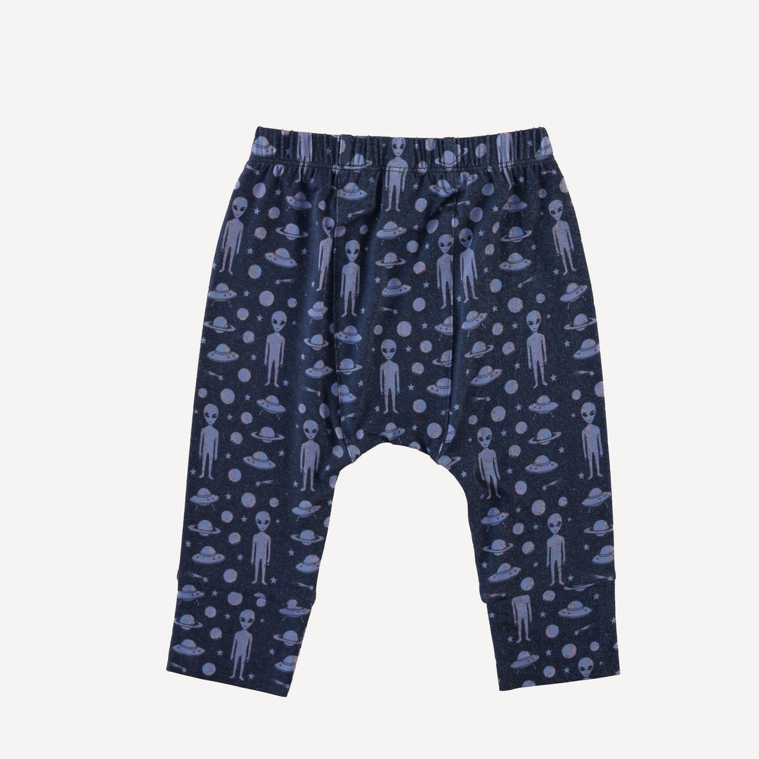 classic panda pant | blue aliens | light weight bamboo