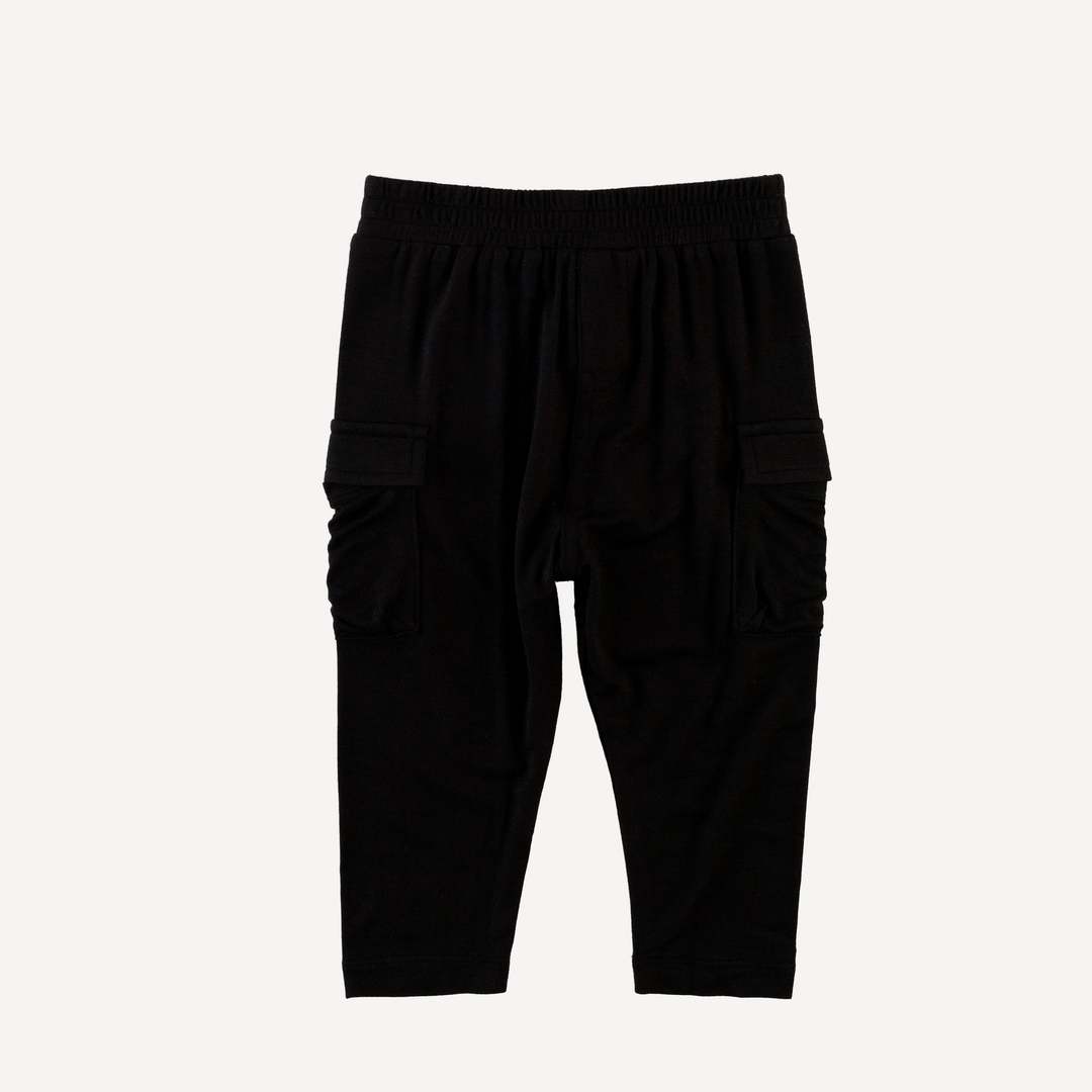 skinny cargo pant | black | light weight bamboo