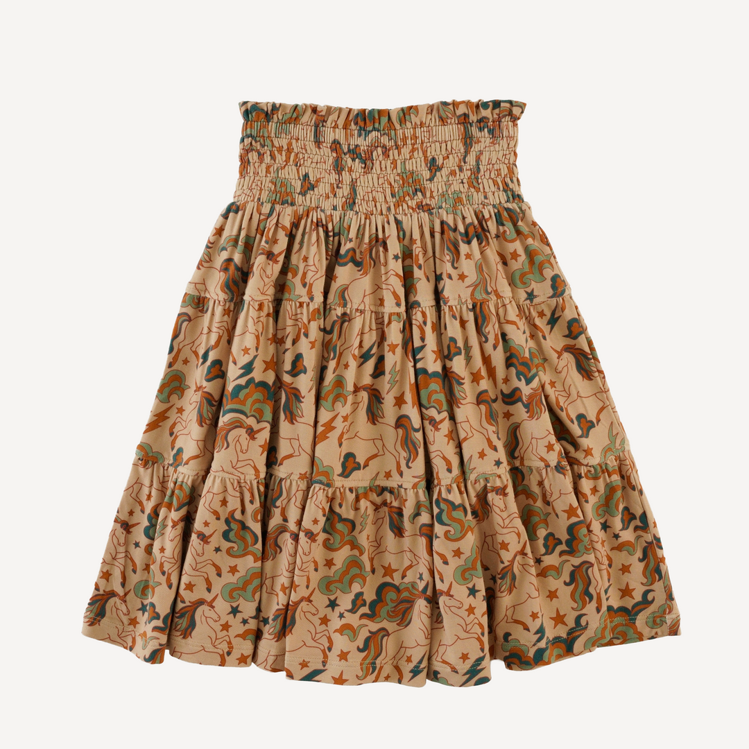 smocked tiered gathered maxi skirt | unicorn party | light weight bamboo