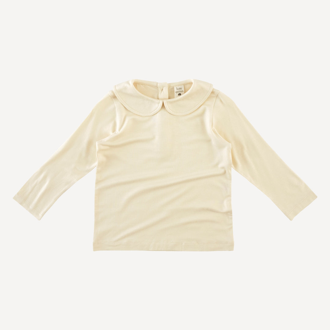 long sleeve peter pan tee | oatmeal | bamboo
