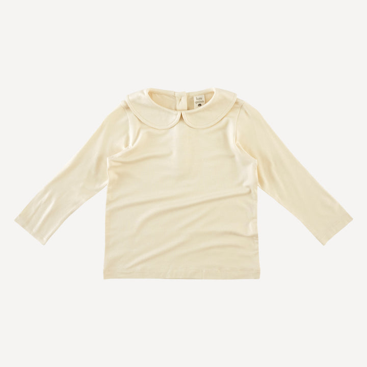 long sleeve peter pan tee | oatmeal | bamboo