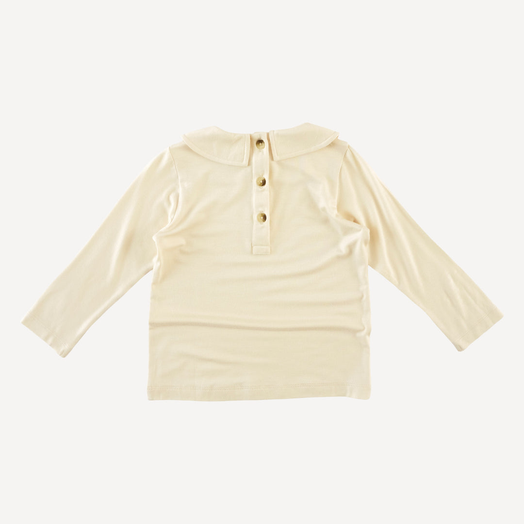 long sleeve peter pan tee | oatmeal | bamboo