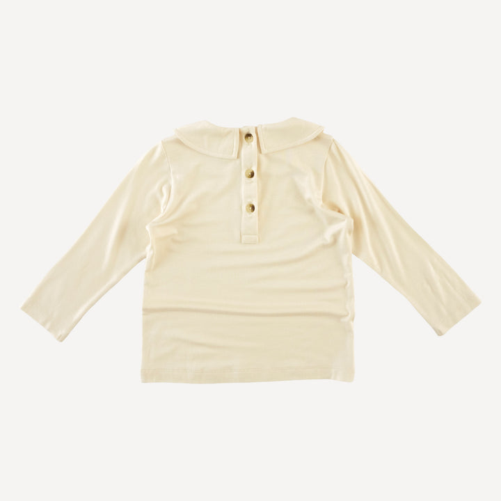 long sleeve peter pan tee | oatmeal | bamboo