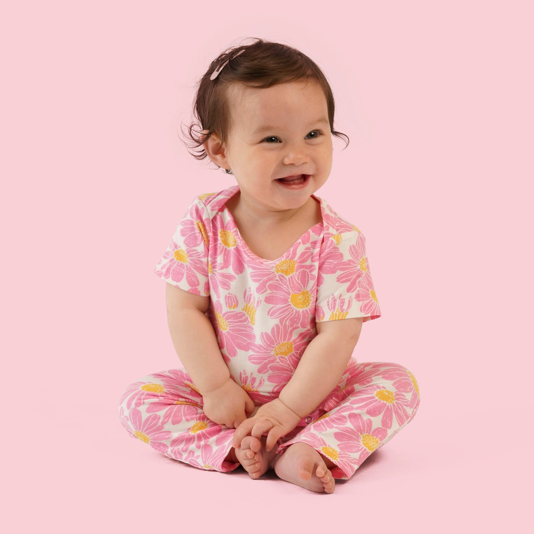 short sleeve lap neck jumpsuit | bonbon daisy | bamboo