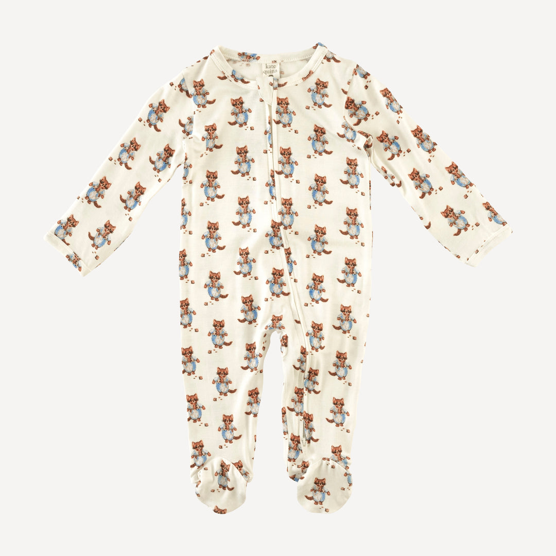 long sleeve two way zipper footie | tom kitten | bamboo