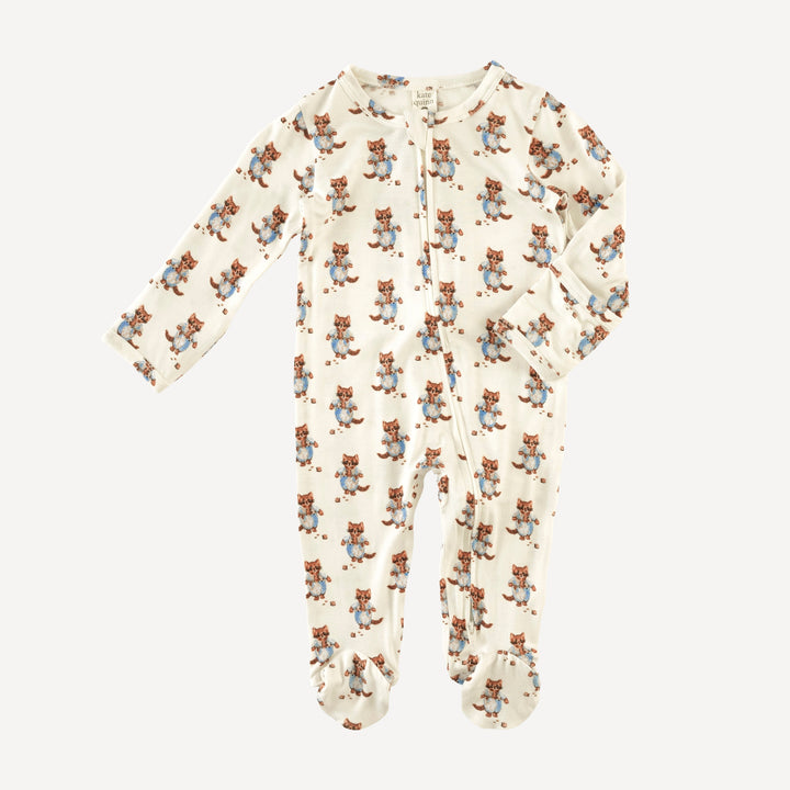 long sleeve two way zipper footie | tom kitten | bamboo
