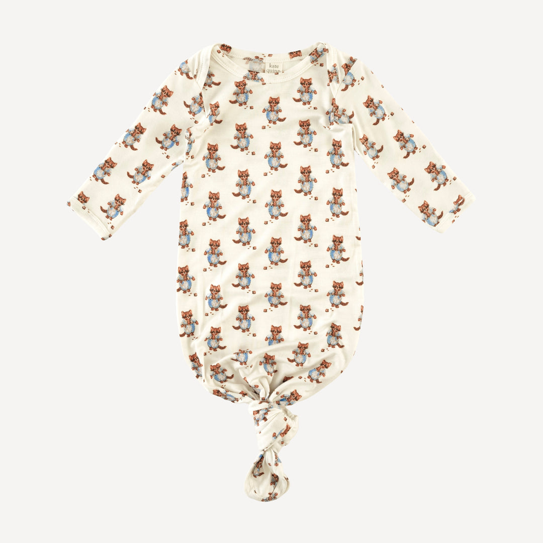 long sleeve lap neck knotted gown | tom kitten | bamboo