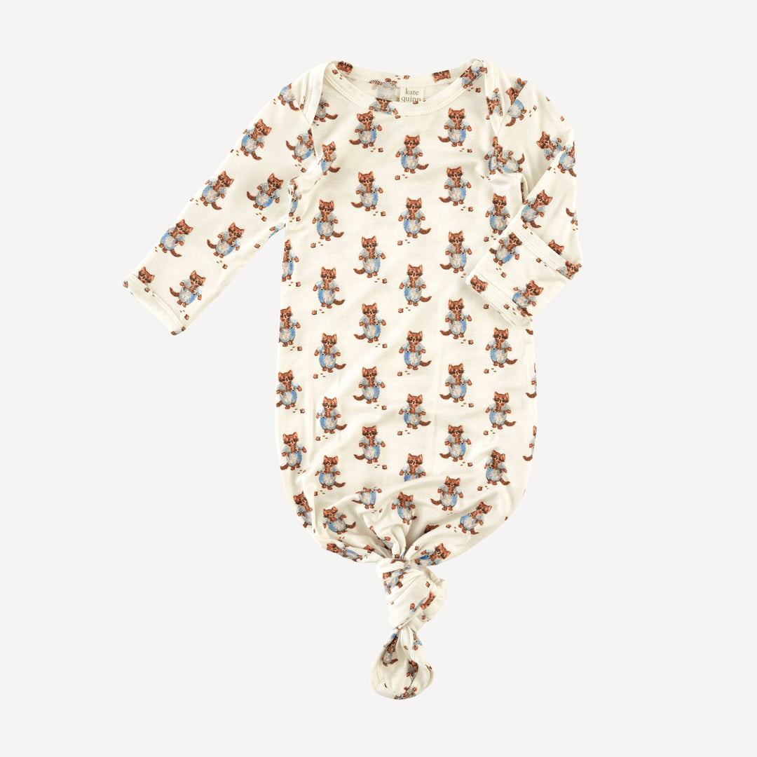 long sleeve lap neck knotted gown | tom kitten | bamboo