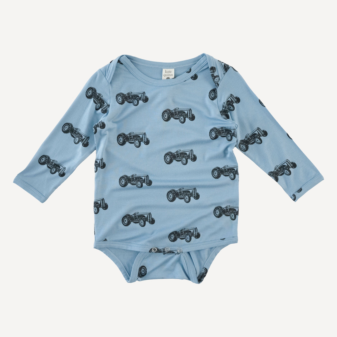 long sleeve lap neck bodysuit | tractor | bamboo