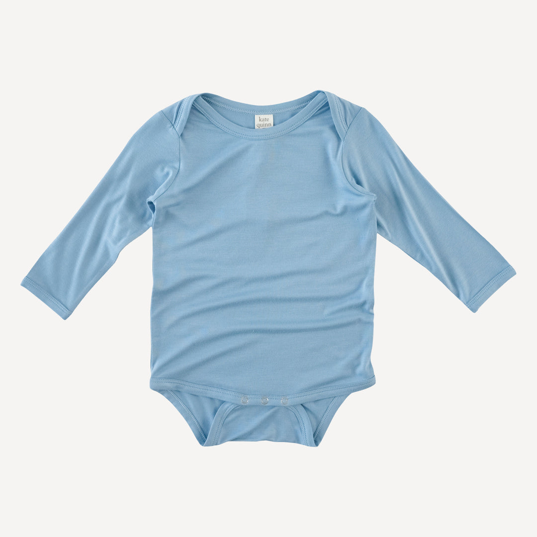 long sleeve lap neck bodysuit | glacier blue | bamboo