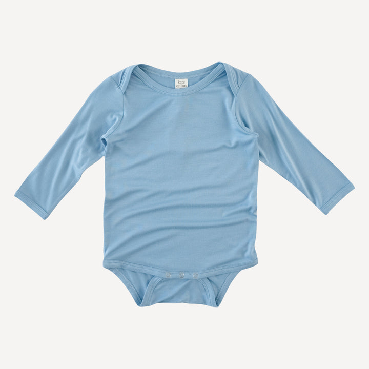 long sleeve lap neck bodysuit | glacier blue | bamboo