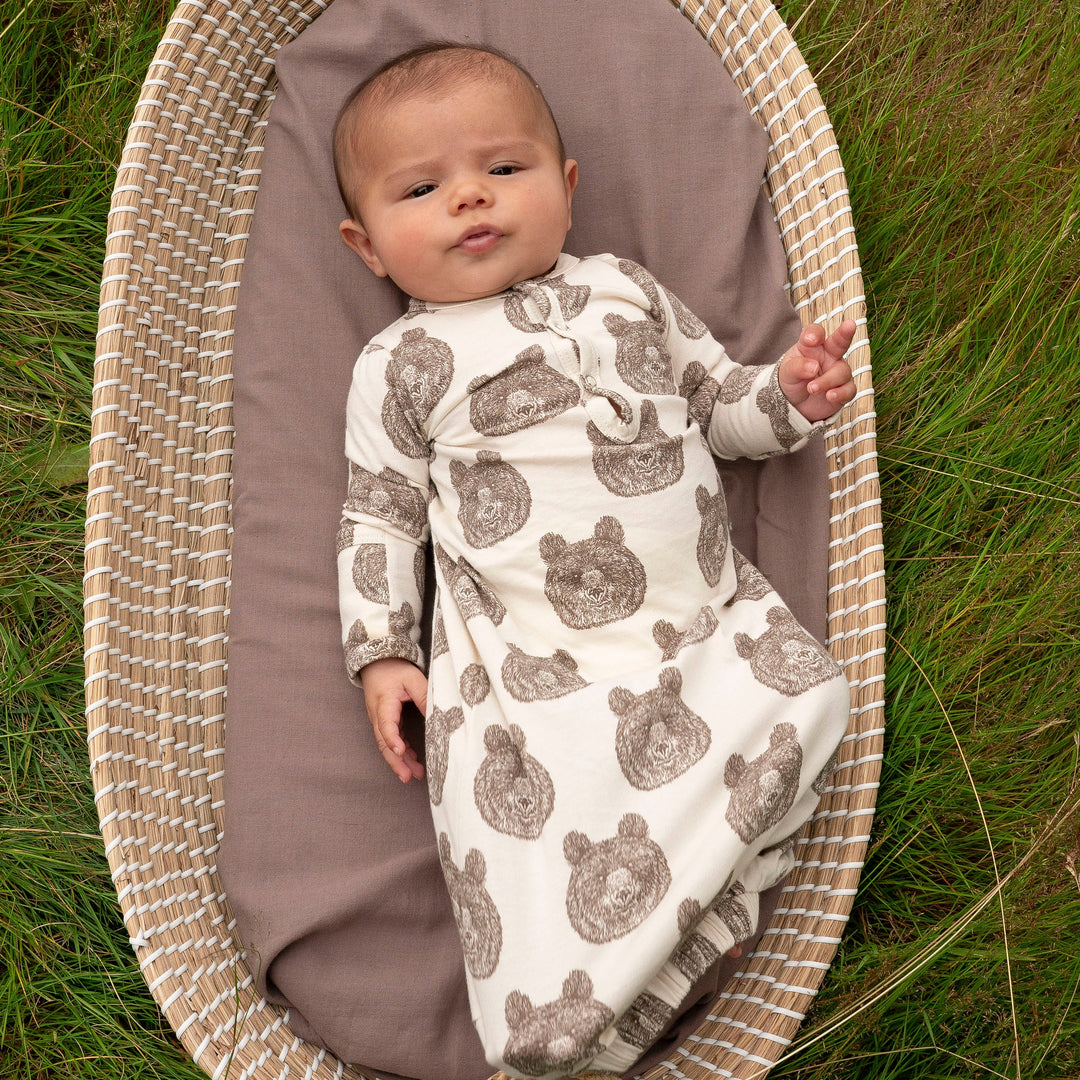 long sleeve classic infant sacque | papa bear | organic cotton jersey