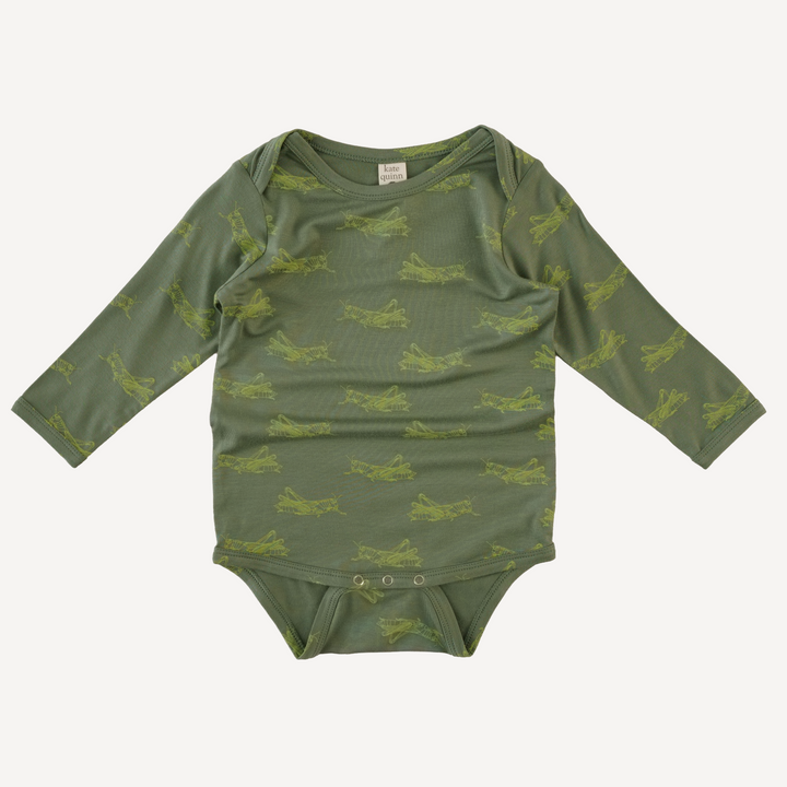 long sleeve lap neck bodysuit | grasshopper | bamboo