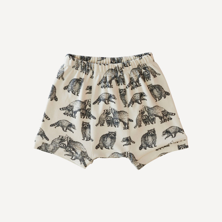 classic panda short | raccoons | organic cotton interlock