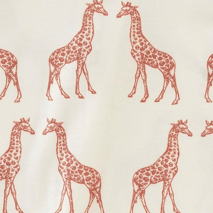 long sleeve two way zipper footie | rust giraffe | bamboo