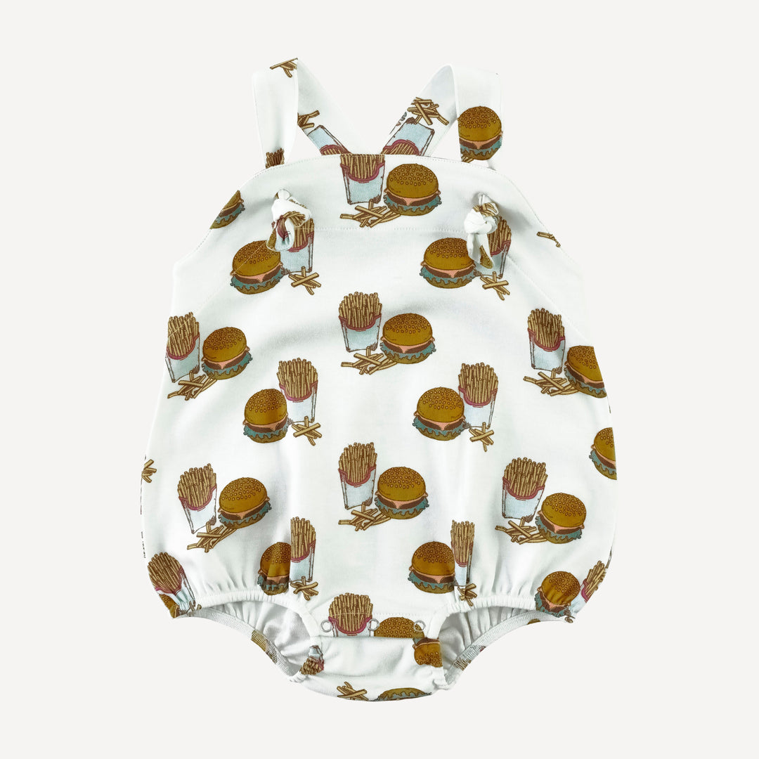 knot tie country bubble | burger & fries | organic cotton interlock