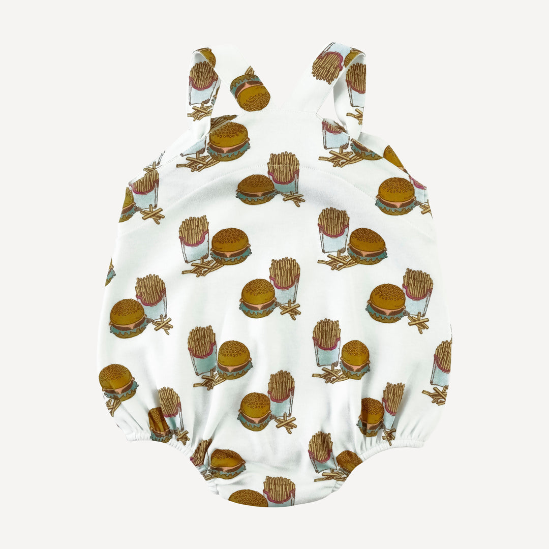 knot tie country bubble | burger & fries | organic cotton interlock