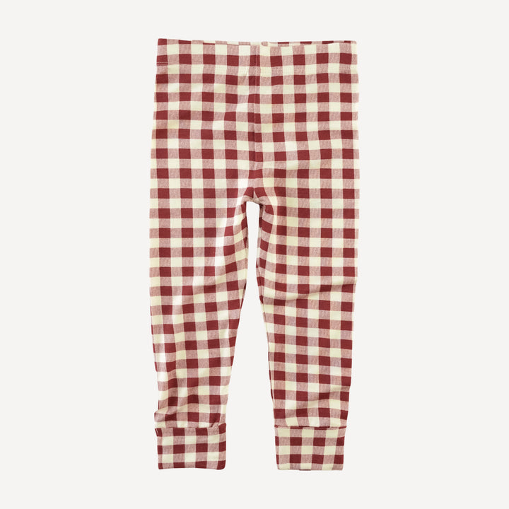 cuffed legging | berry gingham | bamboo