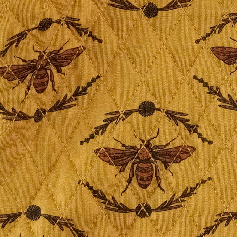 long puff sleeve quilted bubble | golden floral bee | bamboo