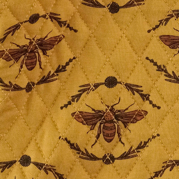 long puff sleeve quilted bubble | golden floral bee | bamboo