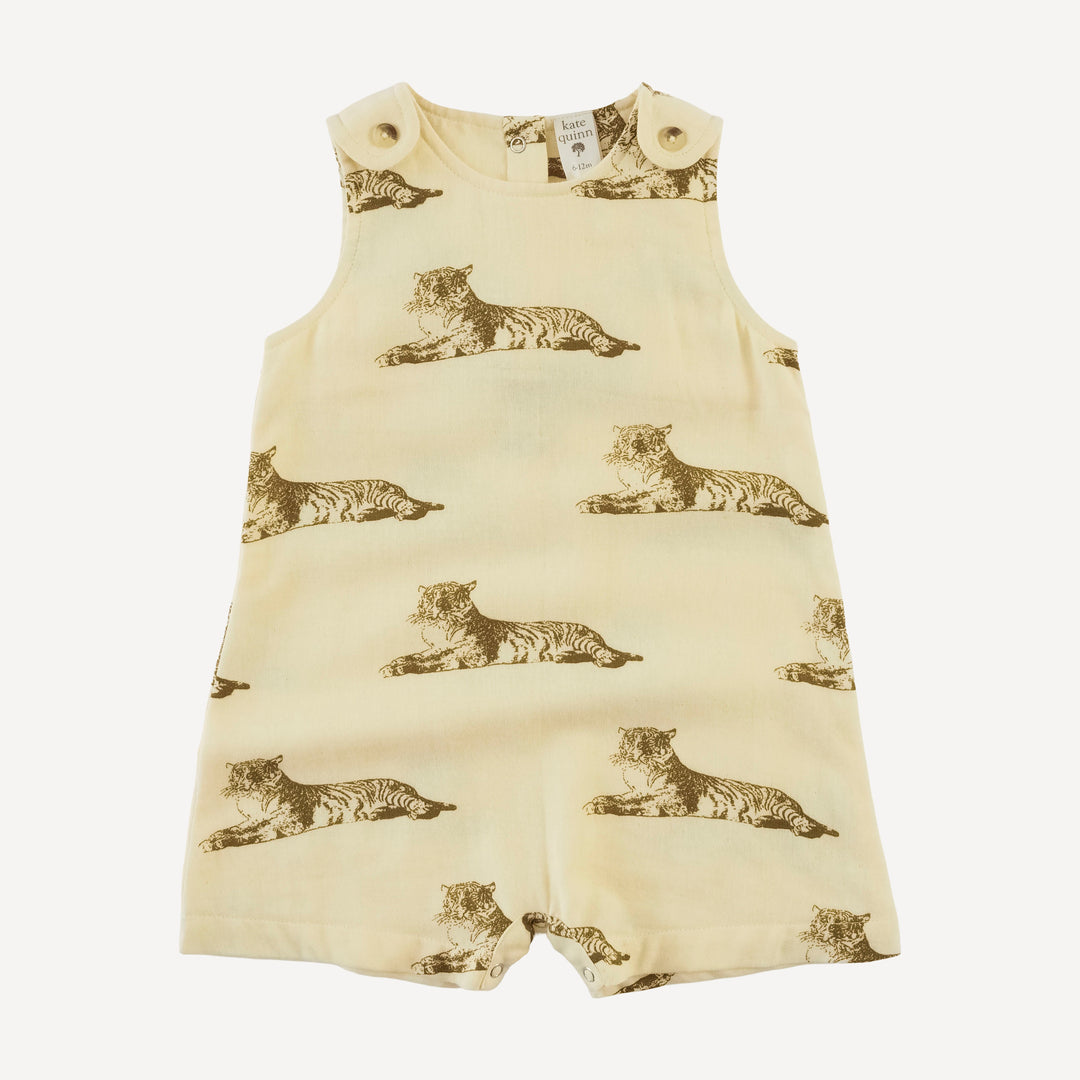 vintage button tab shortie | classic tiger | organic cotton gauze